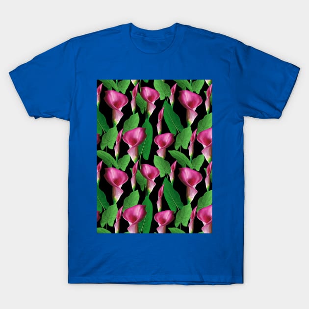 Watercolor Calla Lily Pattern T-Shirt by Designoholic